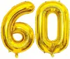 Palloncini - 60° compleanno - Numeri in lamina d'oro - Anteprima dell’immagine prodotto 1