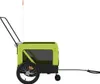 vidaXL Príves na bicykel Psy Zelená a čierna Oxford tkanina Náhľad obrázku produktu 5