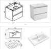 60 cm Badmöbel-Set Unterschrank mit Mineralguss waschtisch Produktbild-Vorschau 7