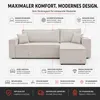 VENASI Ecksofa mit Schlaffunktion Hugo L, Beige Cordstoff Produktbild-Vorschau 15