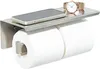 Doppelter Toilettenpapierhalter mit Ablage, gebürstetes Produktbild-Vorschau 4