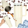 Kubek termiczny ze słomką i uchwytem, 1200 ml, kremowy Podgląd zdjęcia produktu 1