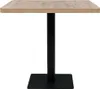 A square bistrot table with a light wood-effect top and a black metal base, presented against a white background. Náhled obrázku produktu