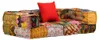 vidaXL 2-Sitzer Modularer Pouf Patchwork Stoff Produktbild-Vorschau 8