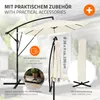 ML-Design Slunečník Ø 330 cm béžový hliníkový obdélníkový, Náhled obrázku produktu 6