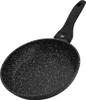 A black frying pan with white speckles and a black handle is shown against a white background. Produktbild-Vorschau