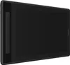 A black graphics tablet is shown from a slightly elevated side angle. Produktbild-Vorschau