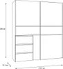 A line drawing diagram of a wardrobe with dimensions indicated. Produktbild-Vorschau