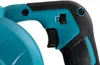 Close-up of the handle and trigger mechanism of a teal and black power tool. Produktbild-Vorschau