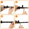 A four-panel instructional image showing how to adjust trekking poles. Podgląd zdjęcia produktu