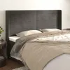 vidaXL Kopfteil mit Ohren Dunkelgrau 203x16x118/128 cm Samt Produktbild-Vorschau 2