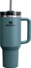A teal Stanley Quencher H2.0 Flowstate tumbler with a straw and handle, isolated on a white background. Produktbild-Vorschau