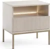 Nachttisch Lagos mit Metallfüßen in Farbton Cashmere + Produktbild-Vorschau 1