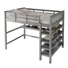 Hochbett 140 x 200 cm mit Schreibtisch und Ablagefächern, Produktbild-Vorschau 5