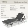 Chaise longue en rotin et aluminium Océane - gris clair Voir les images du produit 6