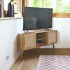 sweeek - Eck-TV-Möbel mit Holzdekor und Rattan-Geflecht, 2 Produktbild-Vorschau 8