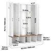 VEVOR Garderobe, 1595x396x1948 mm, 4-in-1 garderobe met Productafbeelding-voorbeeld 8