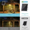 A comparison of two solar-powered garden lights, highlighting features of a larger, more efficient model versus a smaller, less efficient one. Produktbild-Vorschau