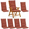 BURI 6x Auflagen Set Hochlehner für Gartenstühle 120x48x7cm Produktbild-Vorschau 1
