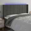 The Living Store LED Kopfteil Dunkelgrau 203x16x118/128 cm Produktbild-Vorschau 1