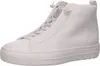 A studio shot of a single white high-top sneaker. Voir les images du produit