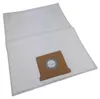 A white vacuum cleaner bag with a brown cardboard attachment. Produktbild-Vorschau