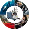 A collage of images showing different uses of a high-pressure air compressor, including scuba diving, bicycle tire inflation, and target shooting. Náhľad obrázku produktu