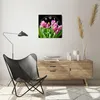 Wanduhr - Quadrat - Glasuhr - Tulpen Blumenstrauß Tau Produktbild-Vorschau 6