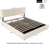 A diagram of a bed with dimensions and weight capacity. Produktbild-Vorschau