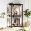 COSTWAY L-förmiger Garderobenständer, Eck Kleiderständer Produktbild-Vorschau 8