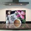 Herdabdeckplatte Glaskeramik 80x52 Mit Spruch Schwarz Produktbild-Vorschau 11