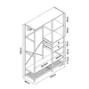 A technical drawing of a wardrobe with dimensions. Náhled obrázku produktu