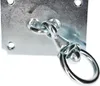A close-up view of a metal ceiling hook with a swivel mechanism and a ring attached. Produktbild-Vorschau