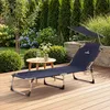 Outtec® Fauteuil de jardin pliable Chaise longue avec toit Voir les images du produit 16
