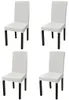 vidaXL Stretch Chair Covers Straight 4 ks. Krémová Náhľad obrázku produktu 5