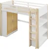 Lit mezzanine 90 x 200 cm avec armoire et étagère, en pin Voir les images du produit 13