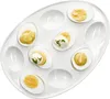 Eierplatte CREME Steingut oval cremeweiß Servier-Platte Produktbild-Vorschau 1