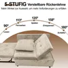 Diagram showing different reclining angles of a sofa backrest with corresponding activities. Náhled obrázku produktu