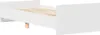 A white bed frame with wooden slats is shown from a side angle against a white background. Voir les images du produit