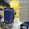 A marketing image showcasing a blue KESSER shopping trolley with various features highlighted. Produktbild-Vorschau