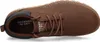 A top-down view of a brown leather shoe. Voir les images du produit