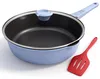 Antihaft-Bratpfanne 30 cm mit Deckel, 4,7 L, abnehmbarer Griff, blau Produktbild-Vorschau