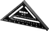 A black carpenter's square with markings for angles and measurements. Voir les images du produit