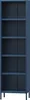 A dark blue metal bookshelf with five shelves, shown against a white background. Anteprima dell’immagine prodotto