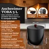 BLACK OAK Ascheeimer TOBA 5L – schwarz mit Deckel, Feger, Produktbild-Vorschau 2