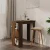 vidaXL Barový stôl s policou Smoked Oak 102x50x103,5 cm Náhľad obrázku produktu 2