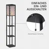 HOMCOM Stehleuchte mit Regalen Stehlampe Innenbeleuchtung Produktbild-Vorschau 5