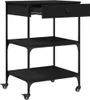 vidaXL Kuchyňský vozík černý 60x48x89,5 cm materiál na bázi Náhled obrázku produktu 7
