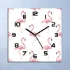 Wanduhr Echt-Glas-Küchenuhr Flamingo Aquarell Quarz Lautlos Produktbild-Vorschau 1