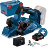 A Bosch cordless planer and its accessories are displayed on a white background. Podgląd zdjęcia produktu